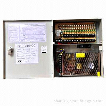18-channel Fuse Power Supply Box with 240W/12V/20A for CCTV Camera Accessories